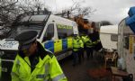 Salford Big Orange Bus Anti-Fracking Blockade 